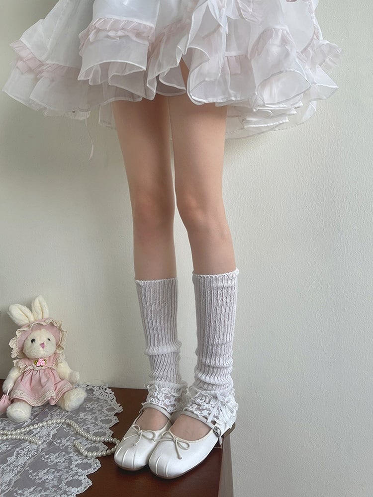 Trims Leg Warmers Ruffle Lolita White Lace