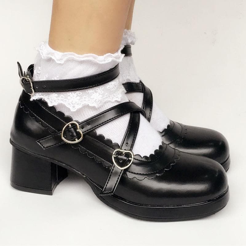 Bow Made SP167935 Shoes Detachable Custom Lolita Black