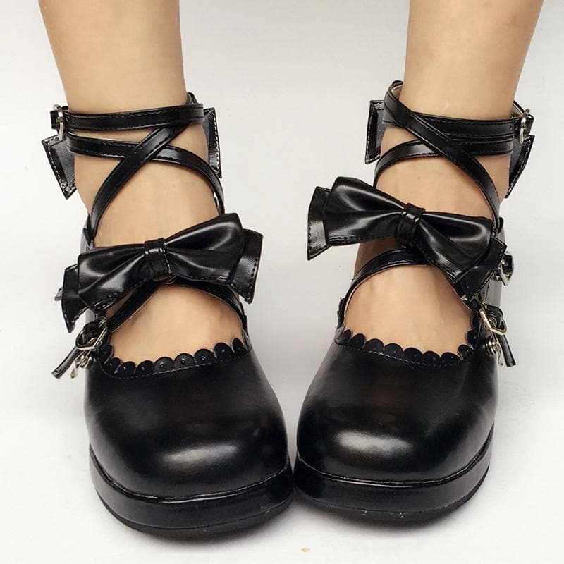 Lolita Made Black SP168083 Custom Shoes Cute Bow