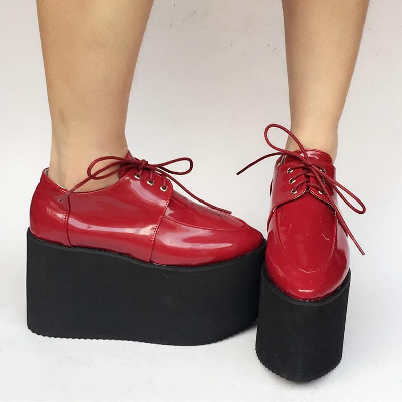 Custom Made Red/Black SP168274 Shoes Cool PU Platform
