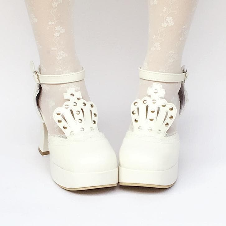 Princess Made Platform Custom SP168283 White Shoes Crown