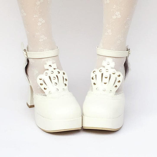 Princess Made Platform Custom SP168283 White Shoes Crown