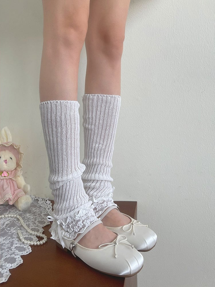 Trims Leg Warmers Ruffle Lolita White Lace