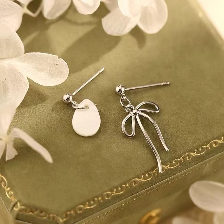 925 Sterling Silver Bowknot Drop Earring