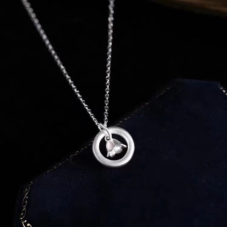 925 Sterling Silver Circle Pendant Necklace