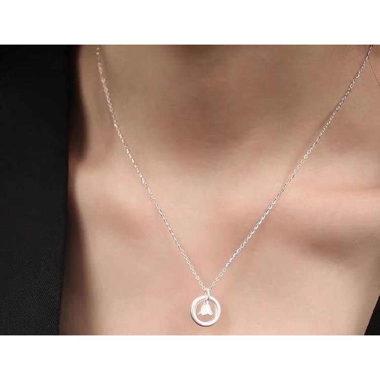 925 Sterling Silver Circle Pendant Necklace