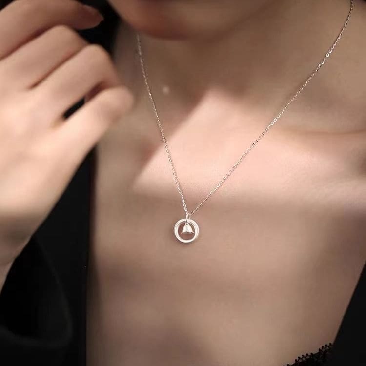 925 Sterling Silver Circle Pendant Necklace