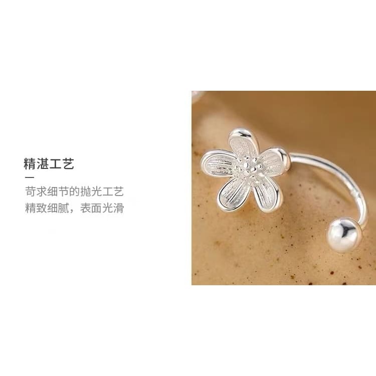 925 Sterling Silver Flower Ear Jacket