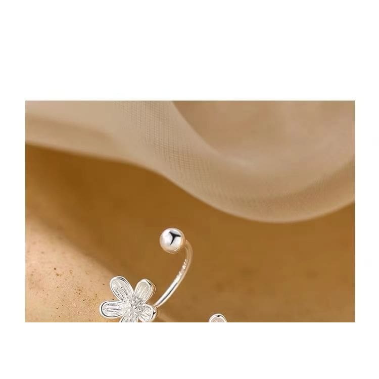 925 Sterling Silver Flower Ear Jacket