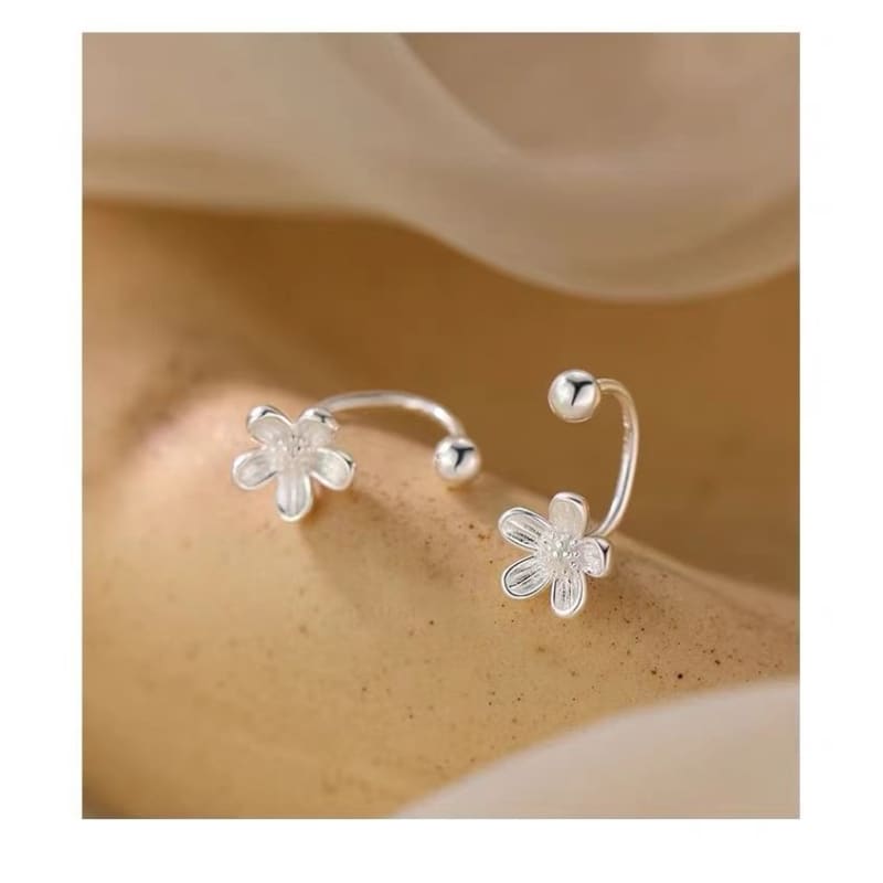 925 Sterling Silver Flower Ear Jacket