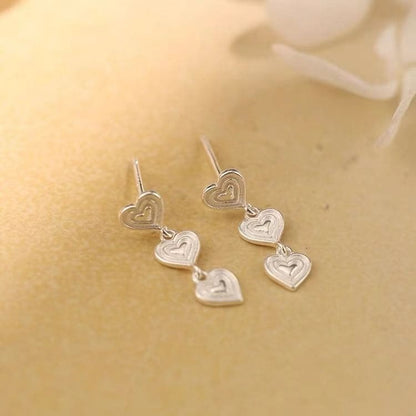 925 Sterling Silver Heart Drop Earring