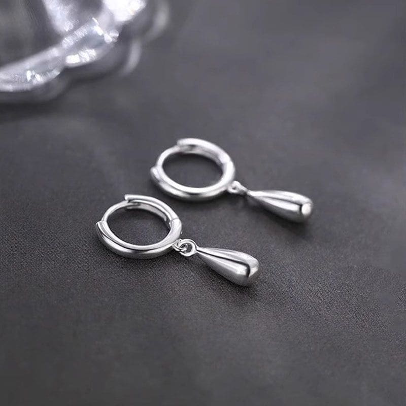 925 Sterling Silver Huggie Drop Earring