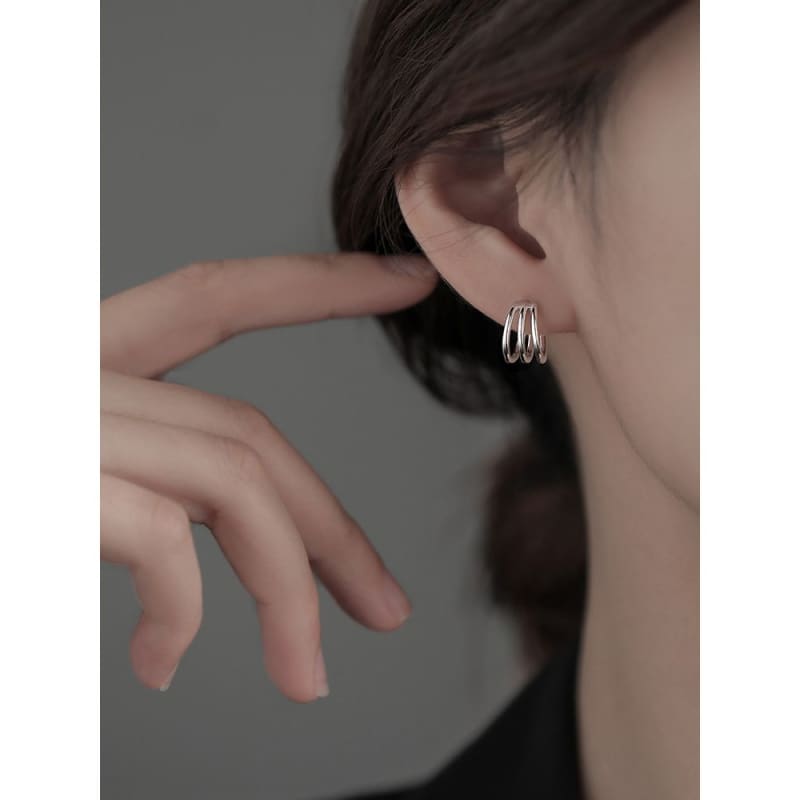 925 Sterling Silver Layered Earring