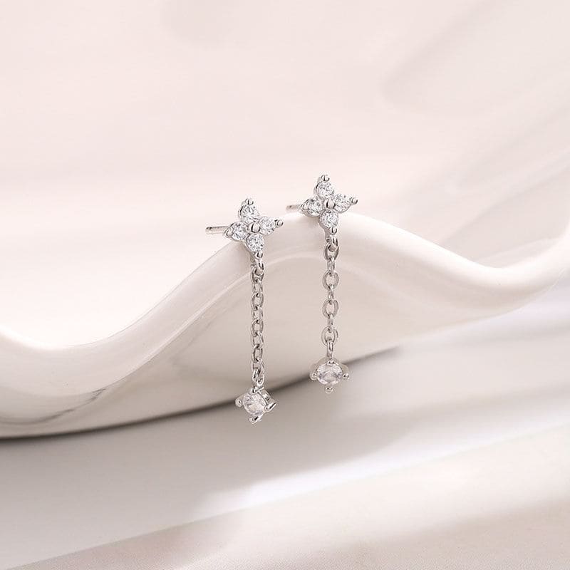 925 Sterling Silver Rhinestone Drop Earring