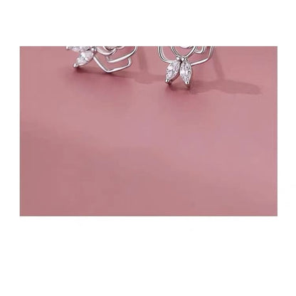 925 Sterling Silver Rose Stud Earring