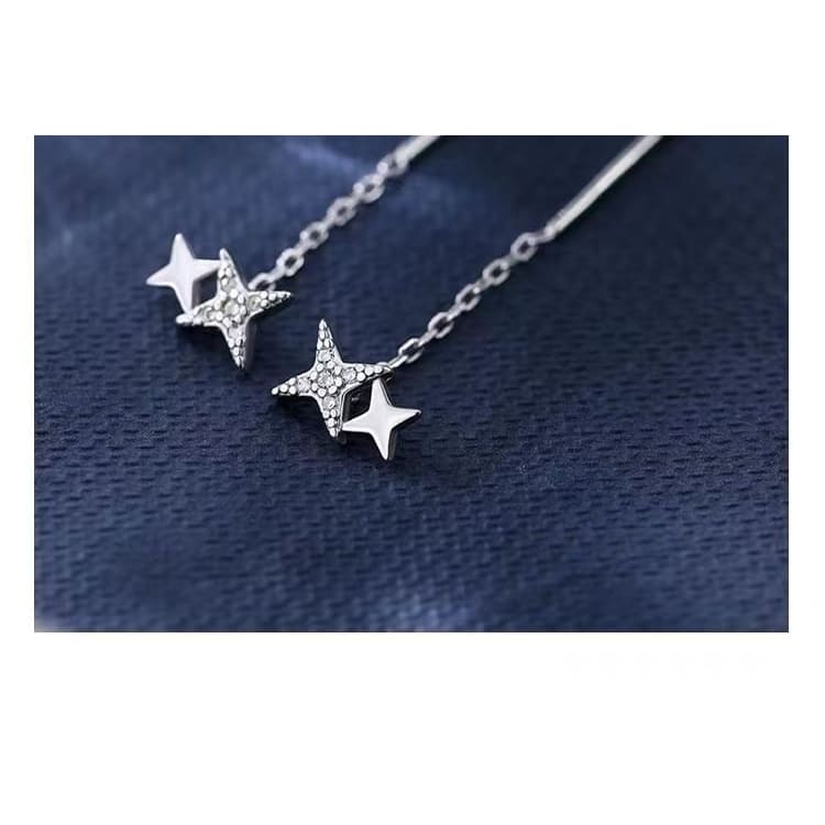 925 Sterling Silver Star Drop Earring