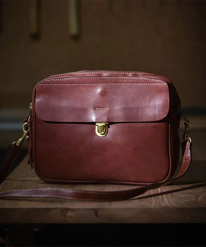 Cross-body Bag Versatile Art Orange Durable Leather