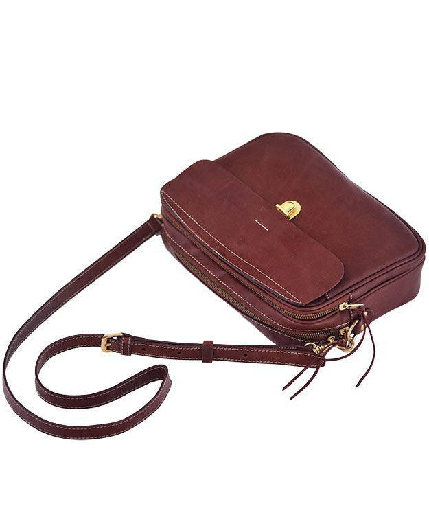 Cross-body Bag Versatile Art Orange Durable Leather