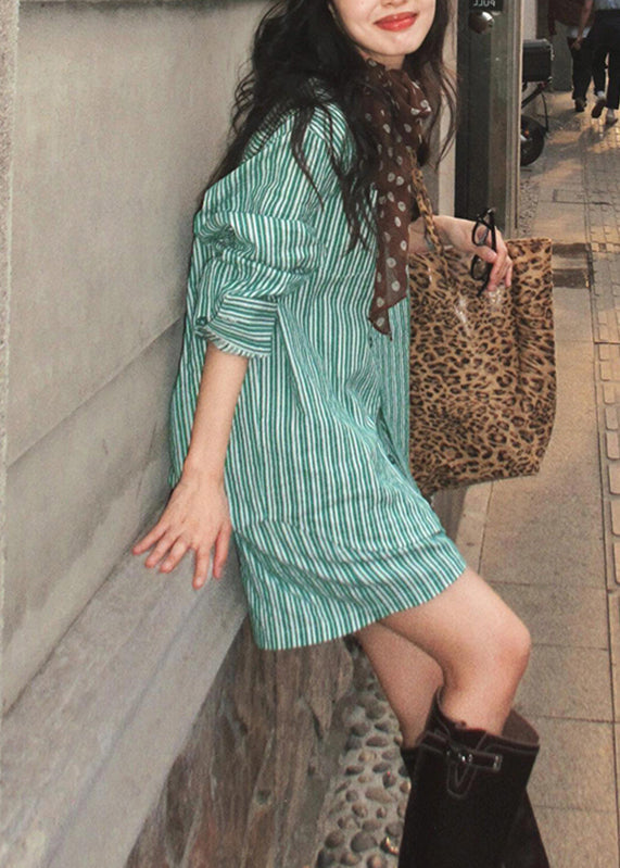 Summer Pan Shirts Collar Set Striped And Green Bohemian Two Peter Shorts Pieces