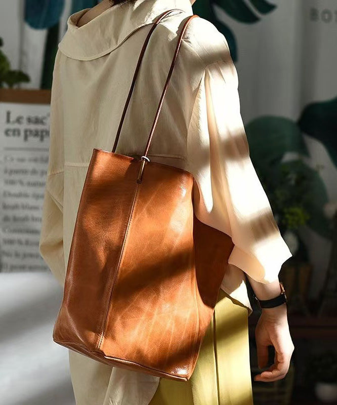 Bucket Bag Capacity Large Boho Green Leather