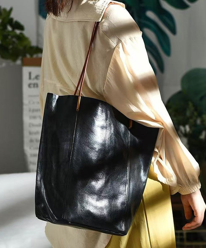 Bucket Bag Capacity Large Boho Green Leather