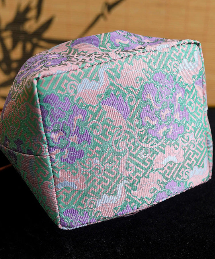 Silk Versatile Bucket Drawstring Print Bag Boho