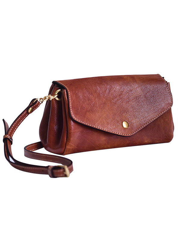 Khaki Cross-body Durable Botique Leather Bag Solid