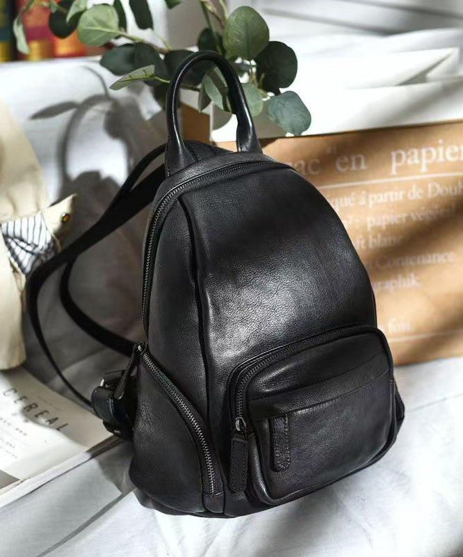 Large Capacity Orange Handbag Casual Tote Backpack Leather