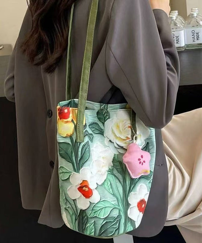 Bucket Chic Green Grass Bag Capacity Large Paitings