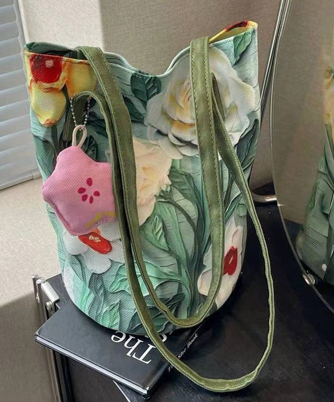 Bucket Chic Green Grass Bag Capacity Large Paitings