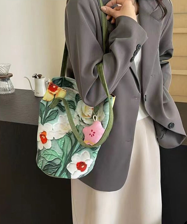 Bucket Chic Green Grass Bag Capacity Large Paitings