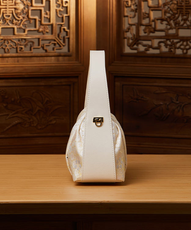 Jacquard Style Chinese Beige Tote Bag Versatile