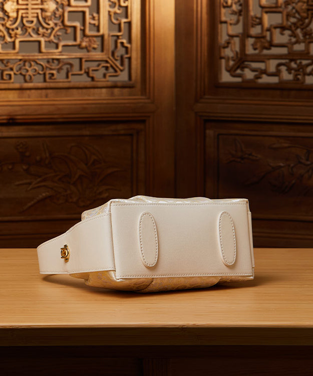 Jacquard Style Chinese Beige Tote Bag Versatile