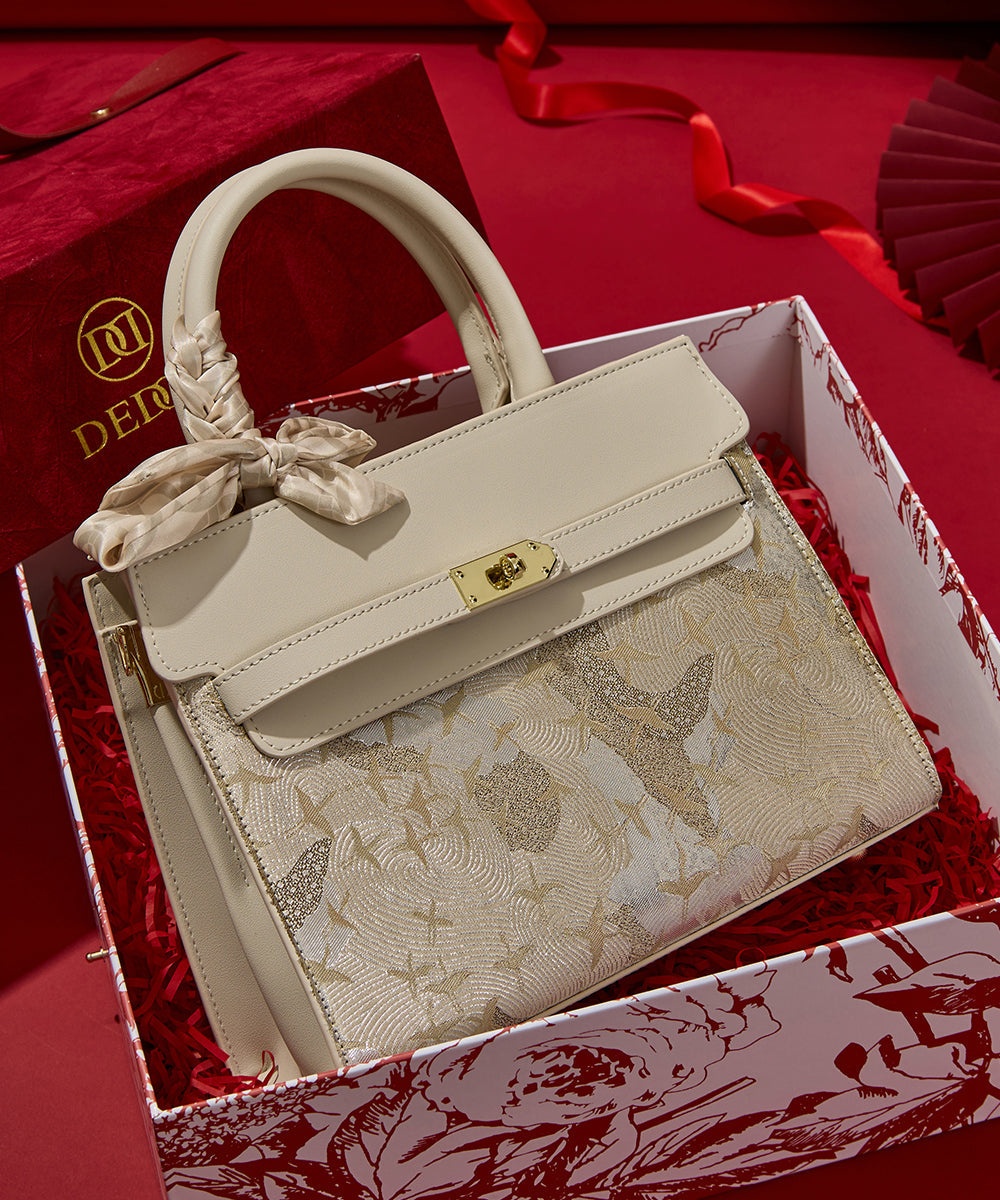 Faux Classy Beige Embroidered Micro Bag Leather