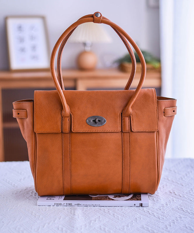 Durable Bags Solid Classy Yellow Leather Shoulder