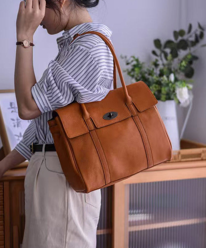 Durable Bags Solid Classy Yellow Leather Shoulder