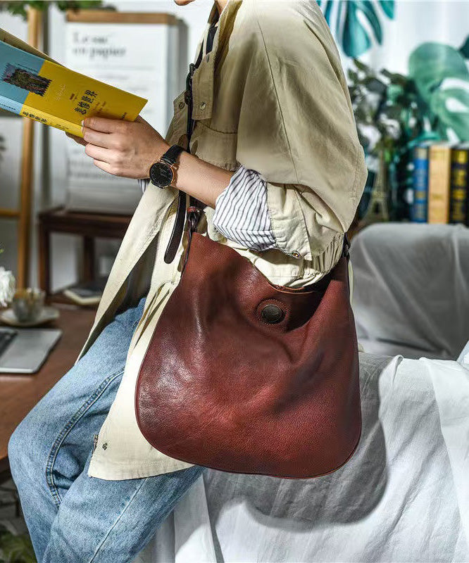 DIY Durable Orange CrossBody Messenger Leather Bag