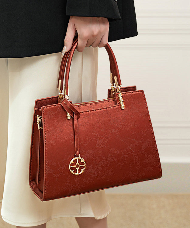 Tote Beige Elegant Jacquard Bag Versatile