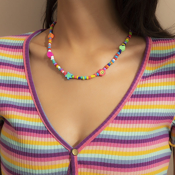 Y2K Candy Beaded Necklace - Standart / Multi - Necklace