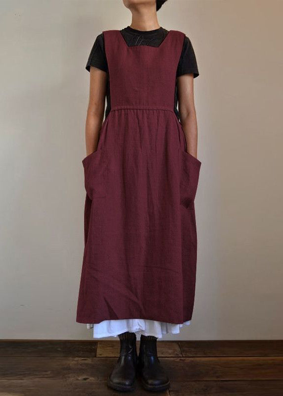 U Pockets Neck Patchwork Maxi NeckU Handmade Summer Dresses Black