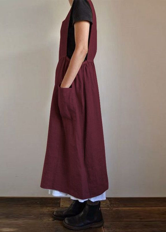 U Pockets Neck Patchwork Maxi NeckU Handmade Summer Dresses Black