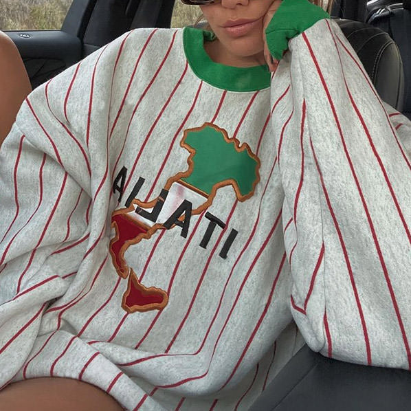 italia striped sweatshirt boogzel apparel