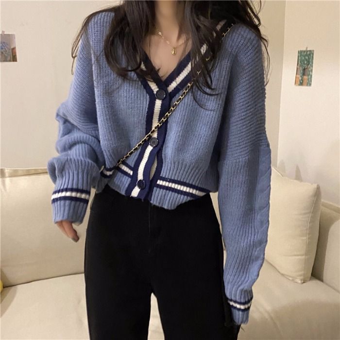 Cardigan Contrast Trim
