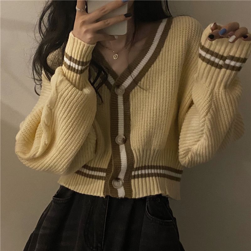 Cardigan Contrast Trim