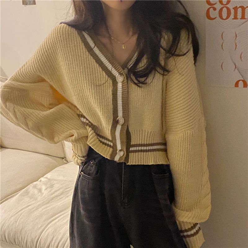 Cardigan Contrast Trim