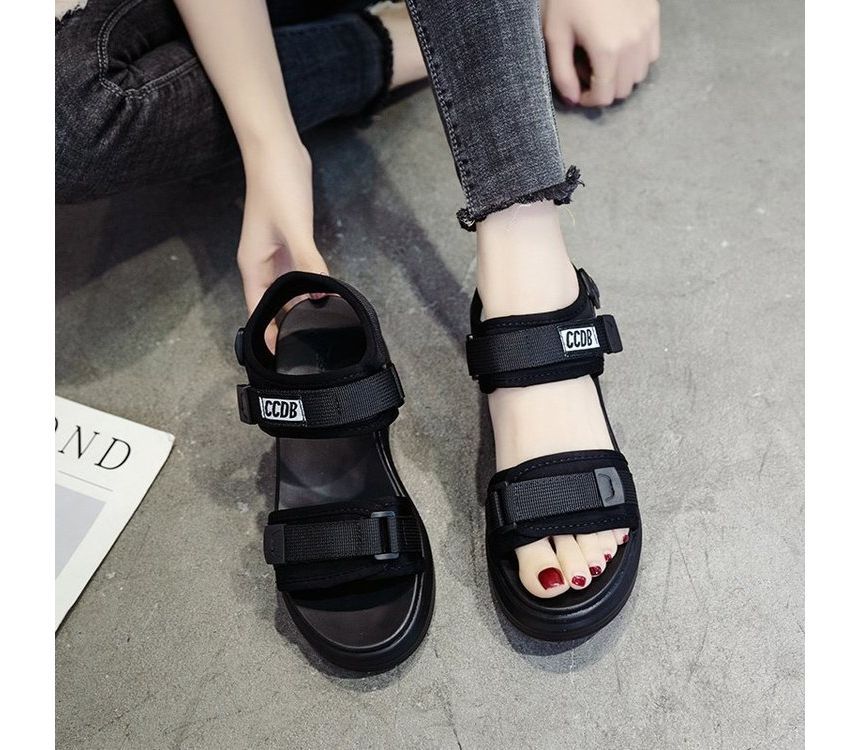 Strap Sandals Wedge Adhesive Heel Platform