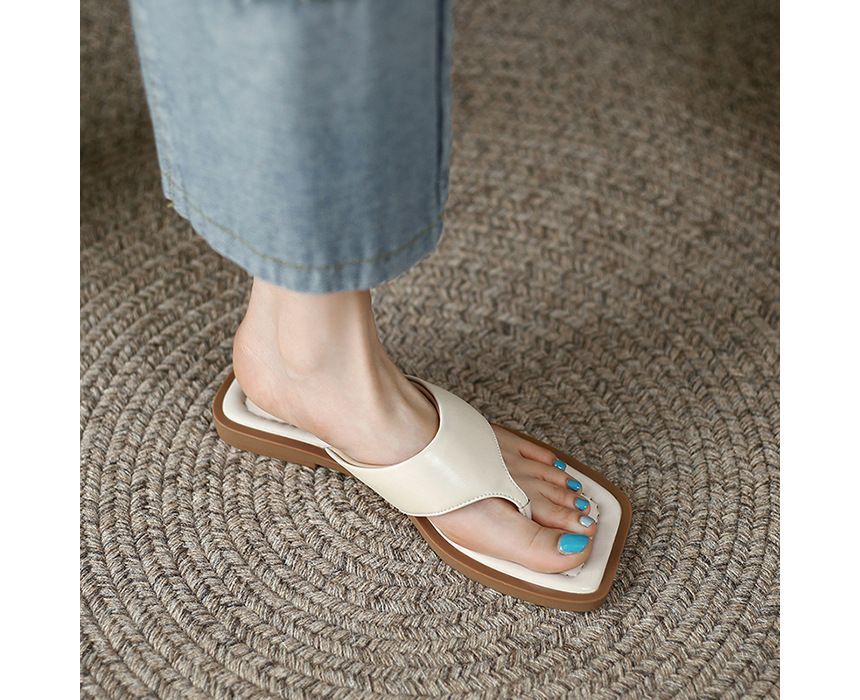 Square-Toe Flip-Flops