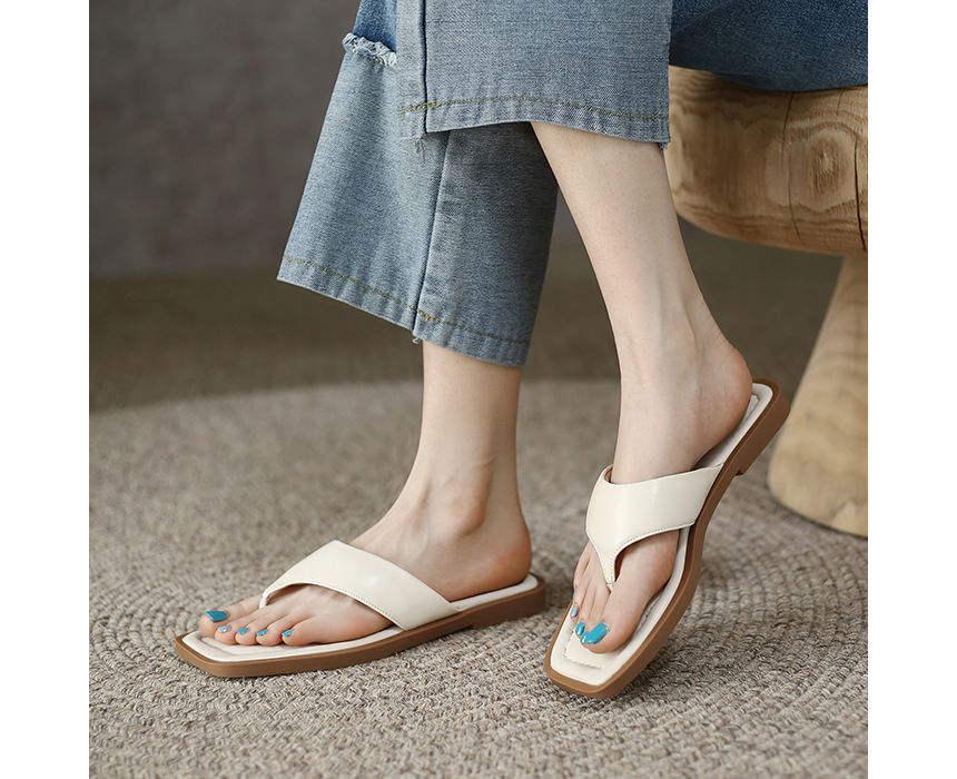 Square-Toe Flip-Flops