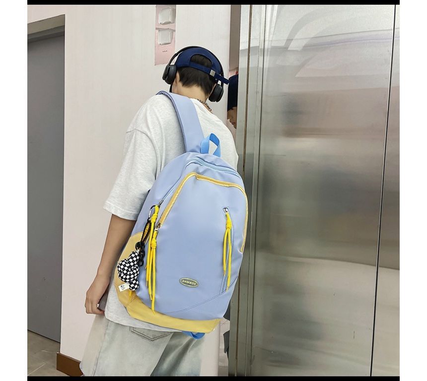 Nylon Two-Tone Backpack Logo