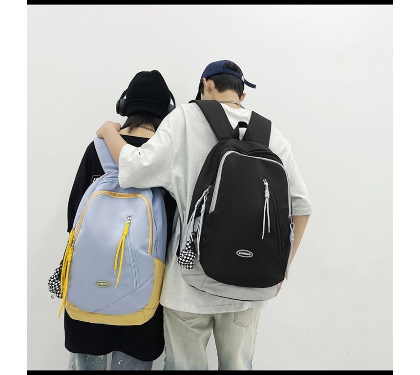 Nylon Two-Tone Backpack Logo
